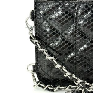 Like Dreams Black Quilted Wallet Crossbody Bag 8” Faux Leather Chain Strap Purse